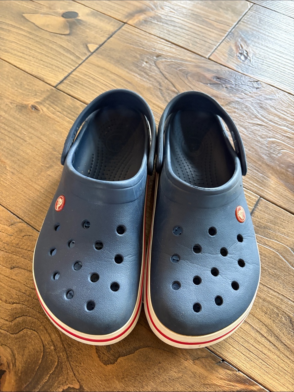 CROCS Navy Slip-On Clog with Red Trim